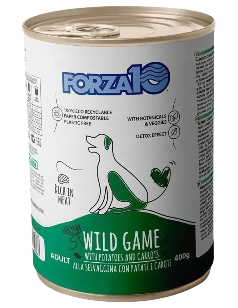 Forza 10 cane adult mantenimento wild game selvaggina con patate e carote 400 gr  