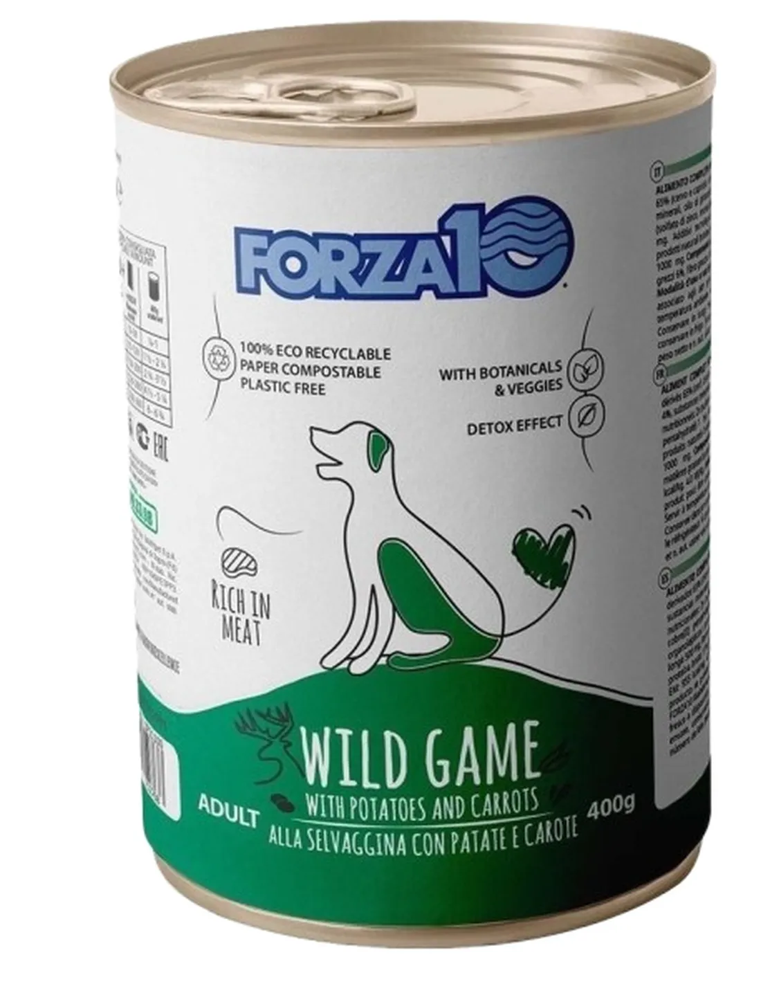 Forza 10 cane adult mantenimento wild game selvaggina con patate e carote 400 gr  
