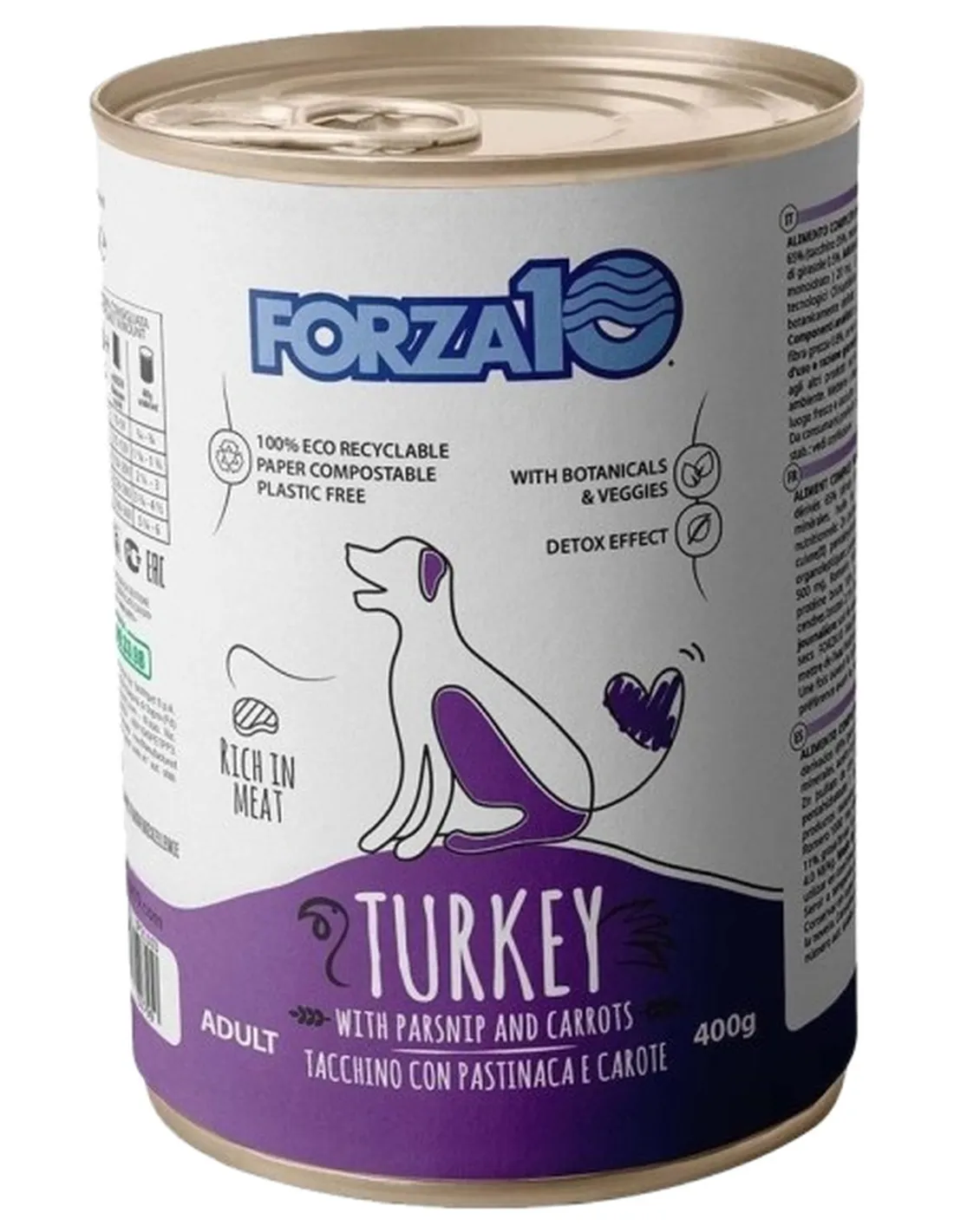 Forza 10 cane adult mantenimento tacchino con pastinaca e carote 400 gr  