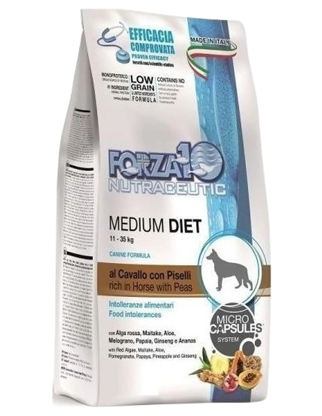 Forza 10 cane medium diet low grain al cavallo e piselli 12 kg   Forza 10 cane medium diet low grain al cavallo e piselli 12 kg