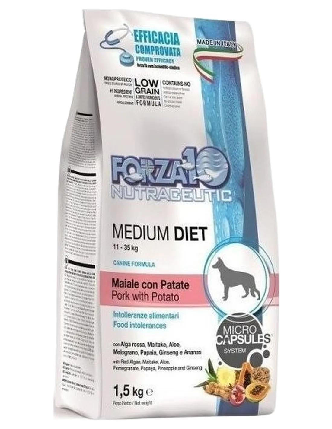 Forza 10 cane medium diet maiale con patate 1,5 kg  