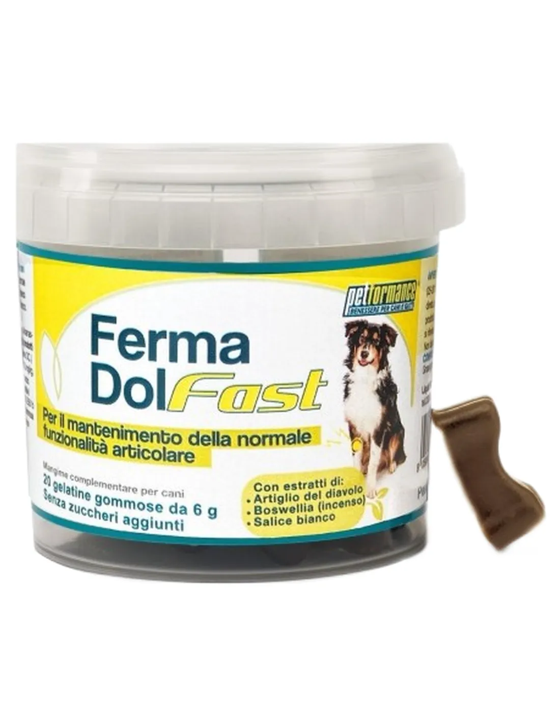 Petformance fermadol fast 20 gelatine gommose  