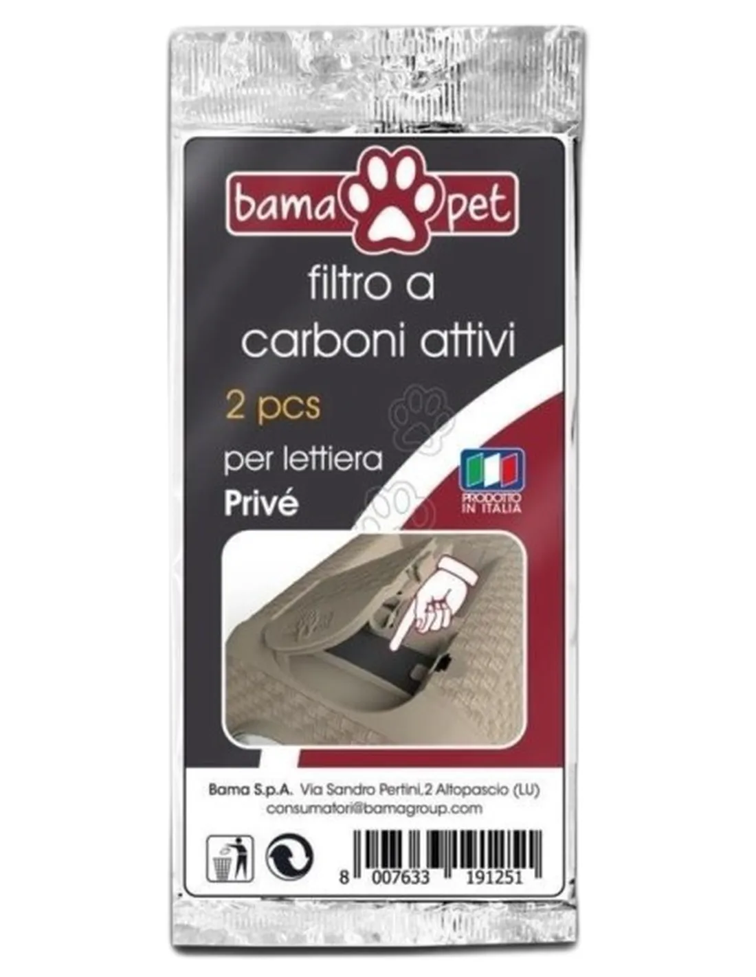 Bama pet filtro a carboni attivi set 2 pezzi  