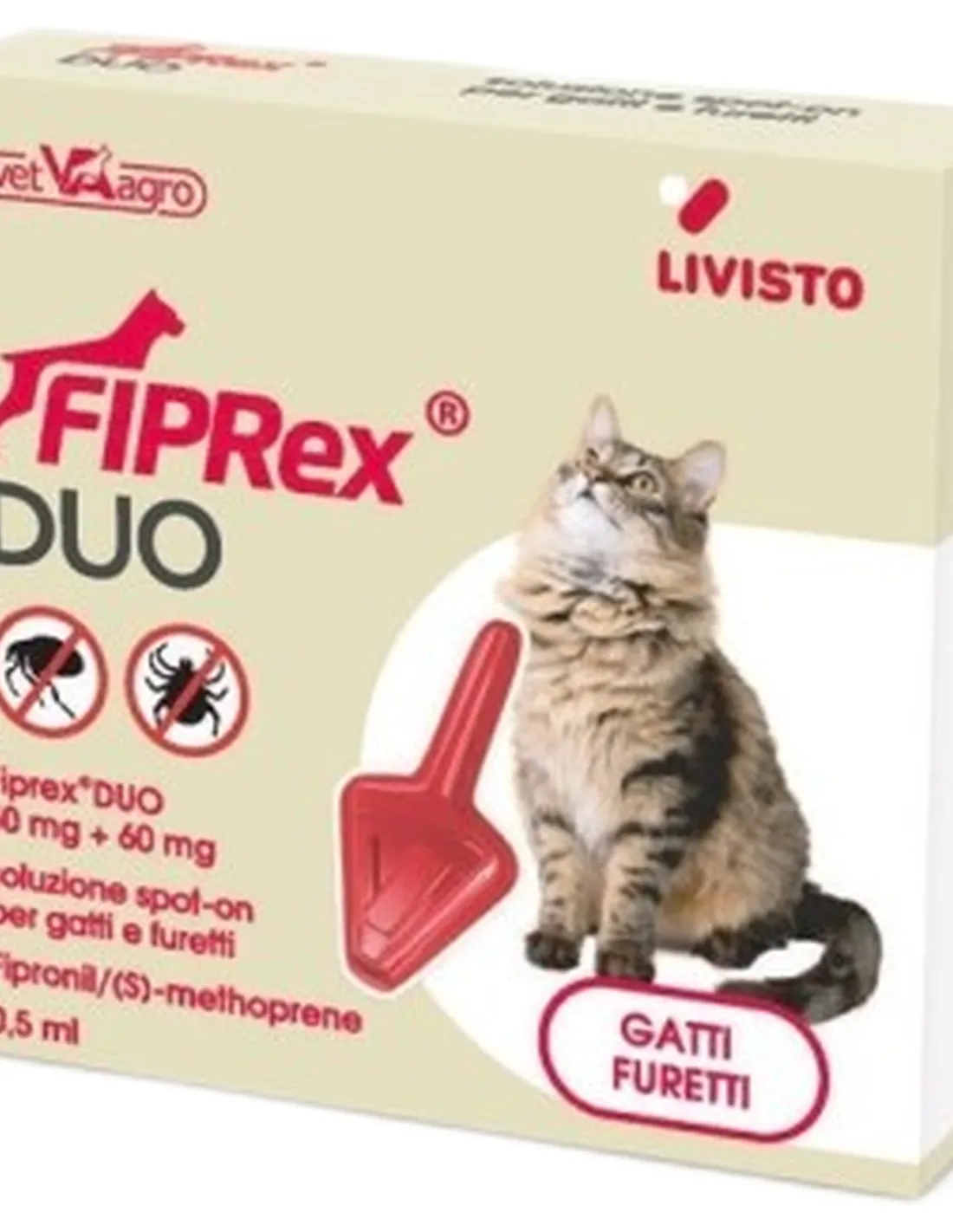 Fiprex duo gatti furetti 1 pipetta 0,5 ml   Fiprex duo gatti furetti 1 pipetta 0,5 ml