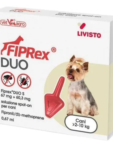 Fiprex duo S cani 2-10 kg 1 pipetta 0,67 ml