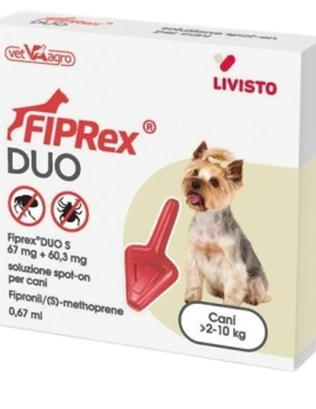 Fiprex duo S cani 2-10 kg 1 pipetta 0,67 ml  
