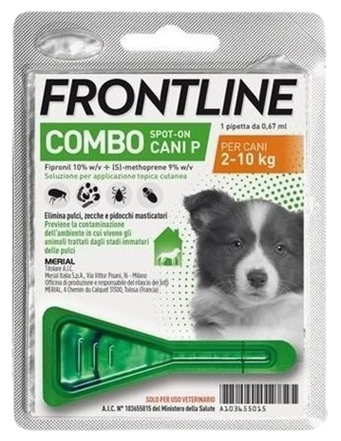 Frontline combo cani piccoli 1 pipetta 0,67 ml 2-10 kg   Frontline combo cani piccoli 1 pipetta 0,67 ml 2-10 kg