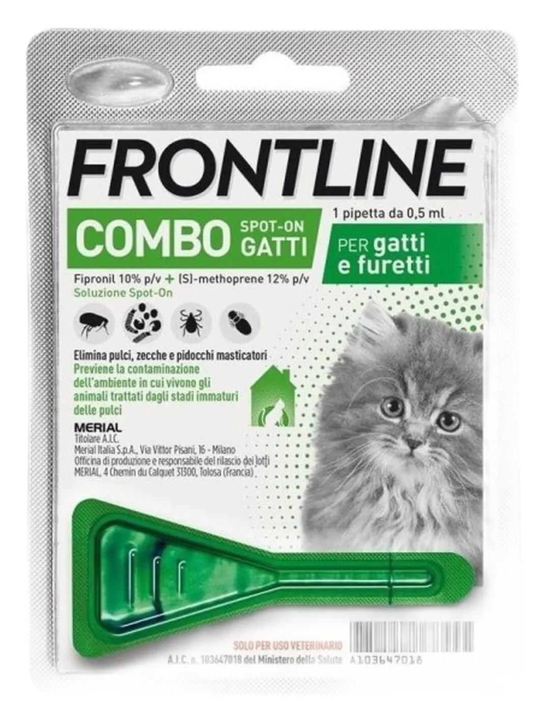 Frontline combo gatti 1 pipetta 0,5 ml  