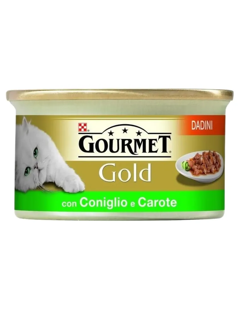 Gourmet gold dadini con coniglio e carote 85 gr  