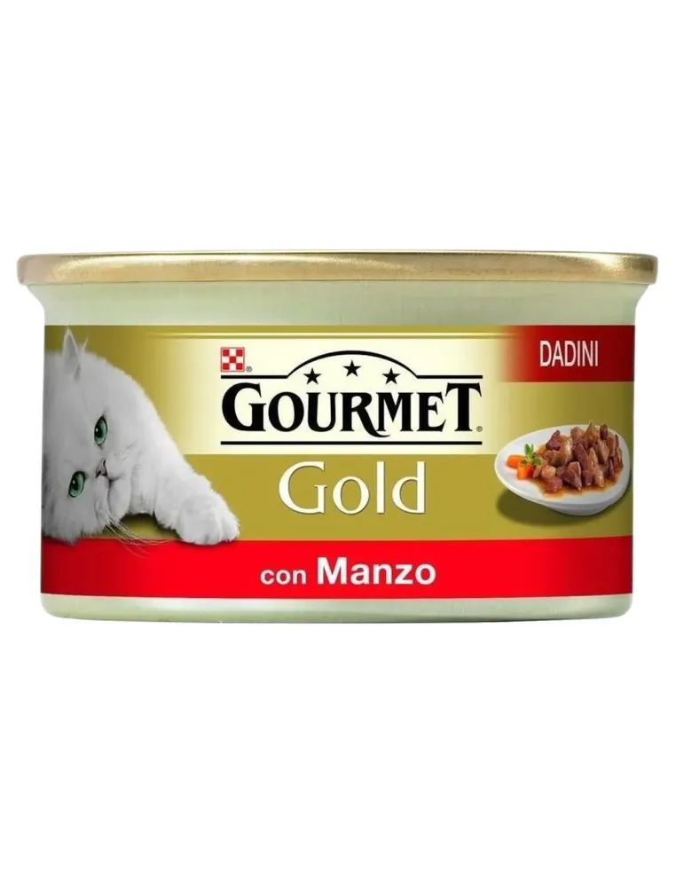 Gourmet gold dadini con manzo 85 gr  