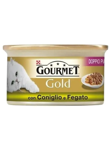 Gourmet gold doppio piacere con coniglio e fegato 85 gr