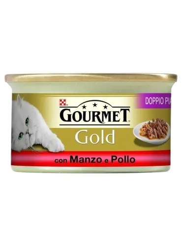 Gourmet gold doppio piacere con manzo e pollo 85 gr  