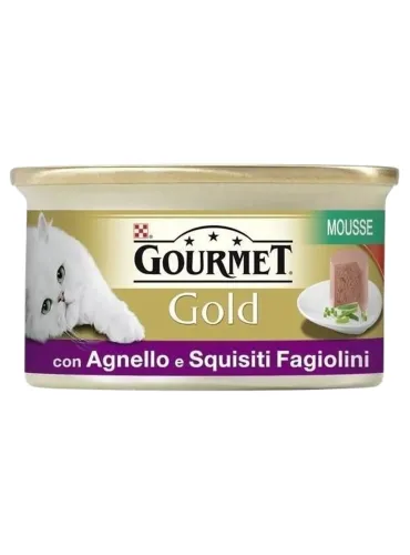 Gourmet gold mousse con agnello e squisiti fagiolini 85 gr  