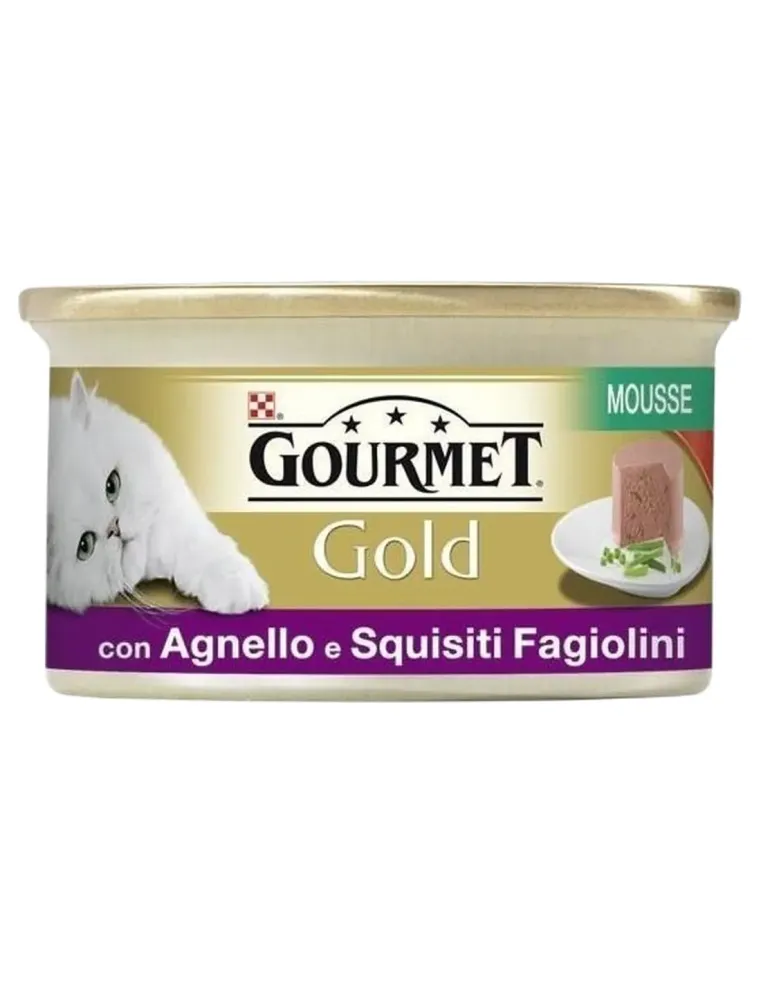 Gourmet gold mousse con agnello e squisiti fagiolini 85 gr  