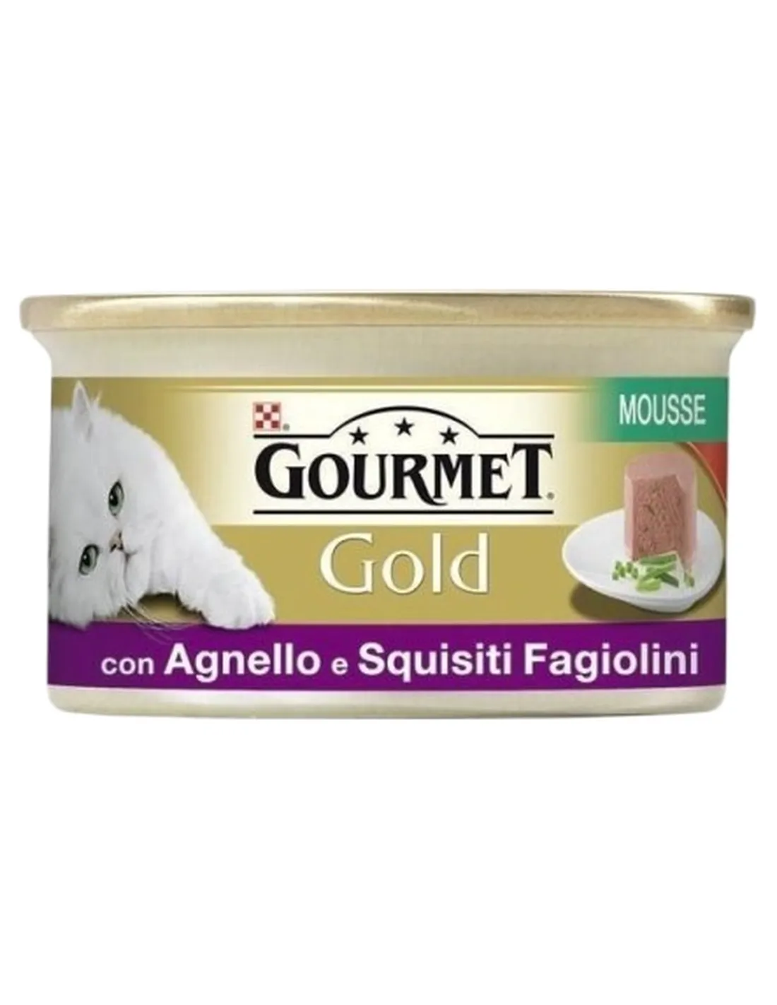 Gourmet gold mousse con agnello e squisiti fagiolini 85 gr  