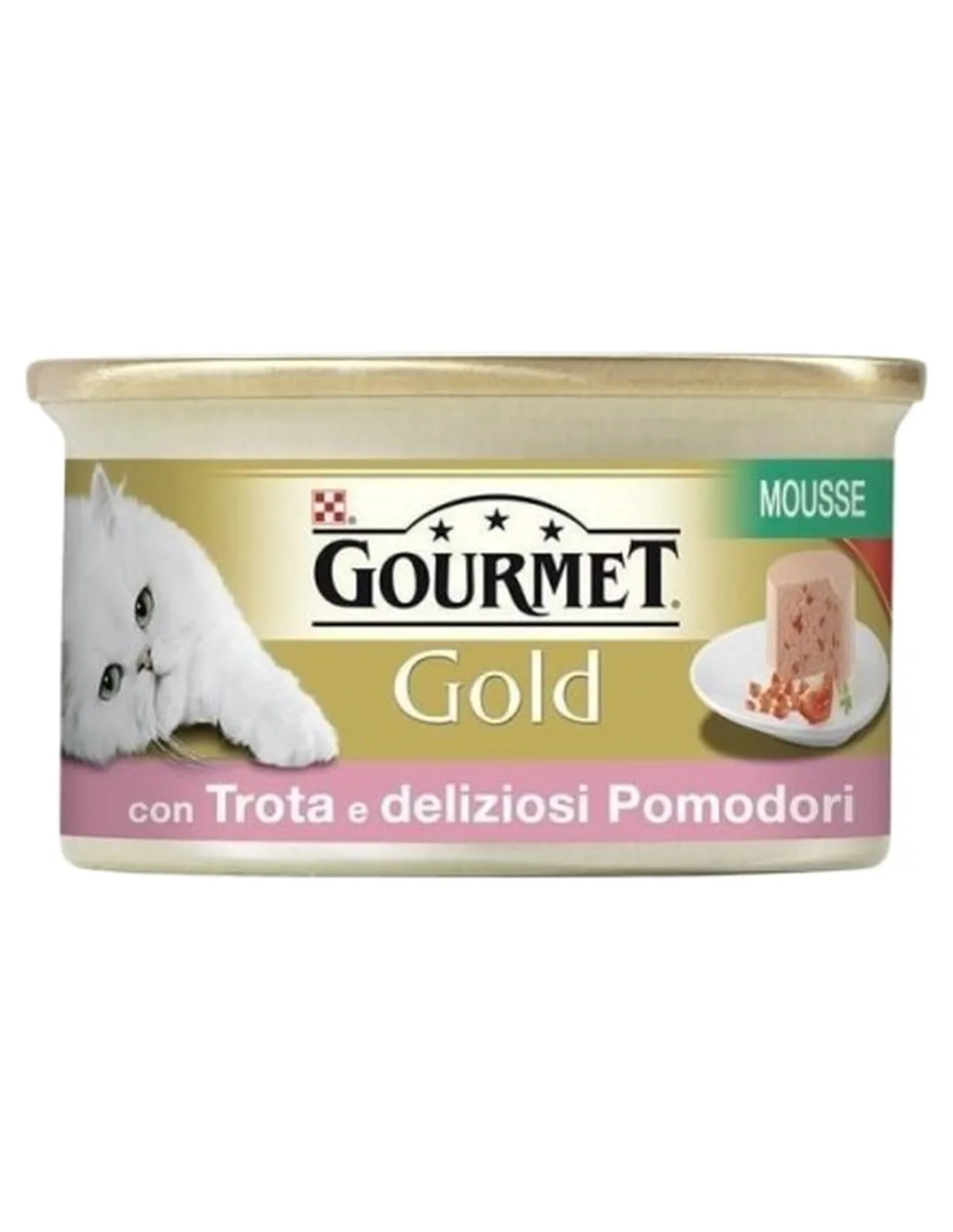 Gourmet gold mousse con trota e deliziosi pomodorini 85 gr  