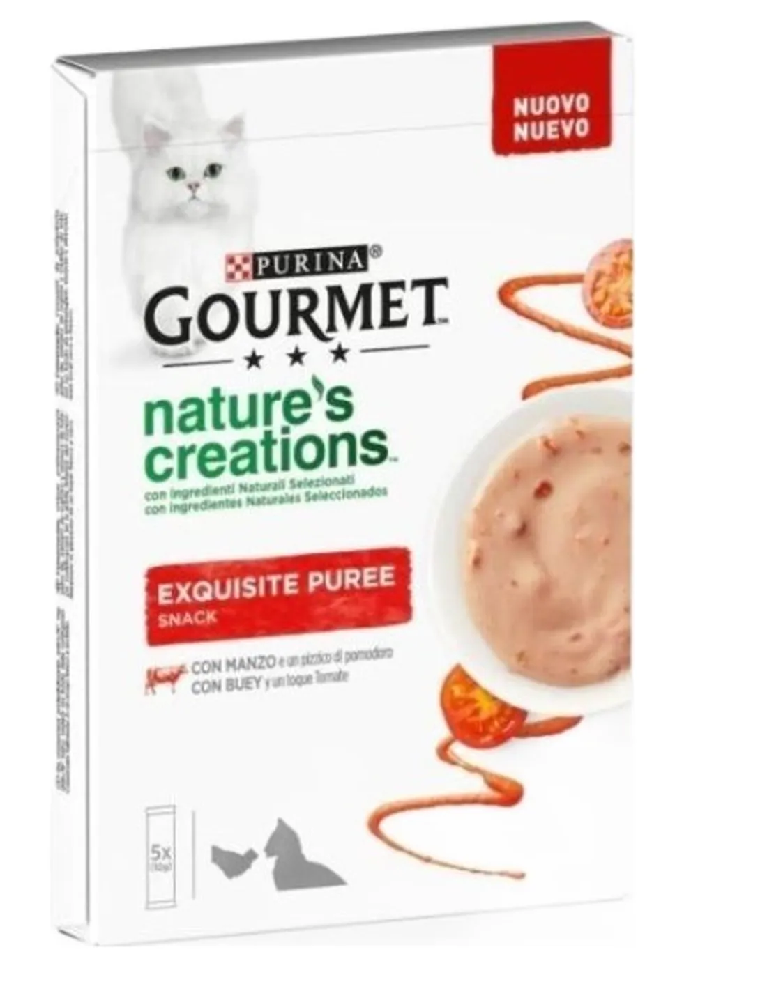 Gourmet NaturÈs creations Exquisite Puree Manzo e Pomodoro 5 x 10 gr  