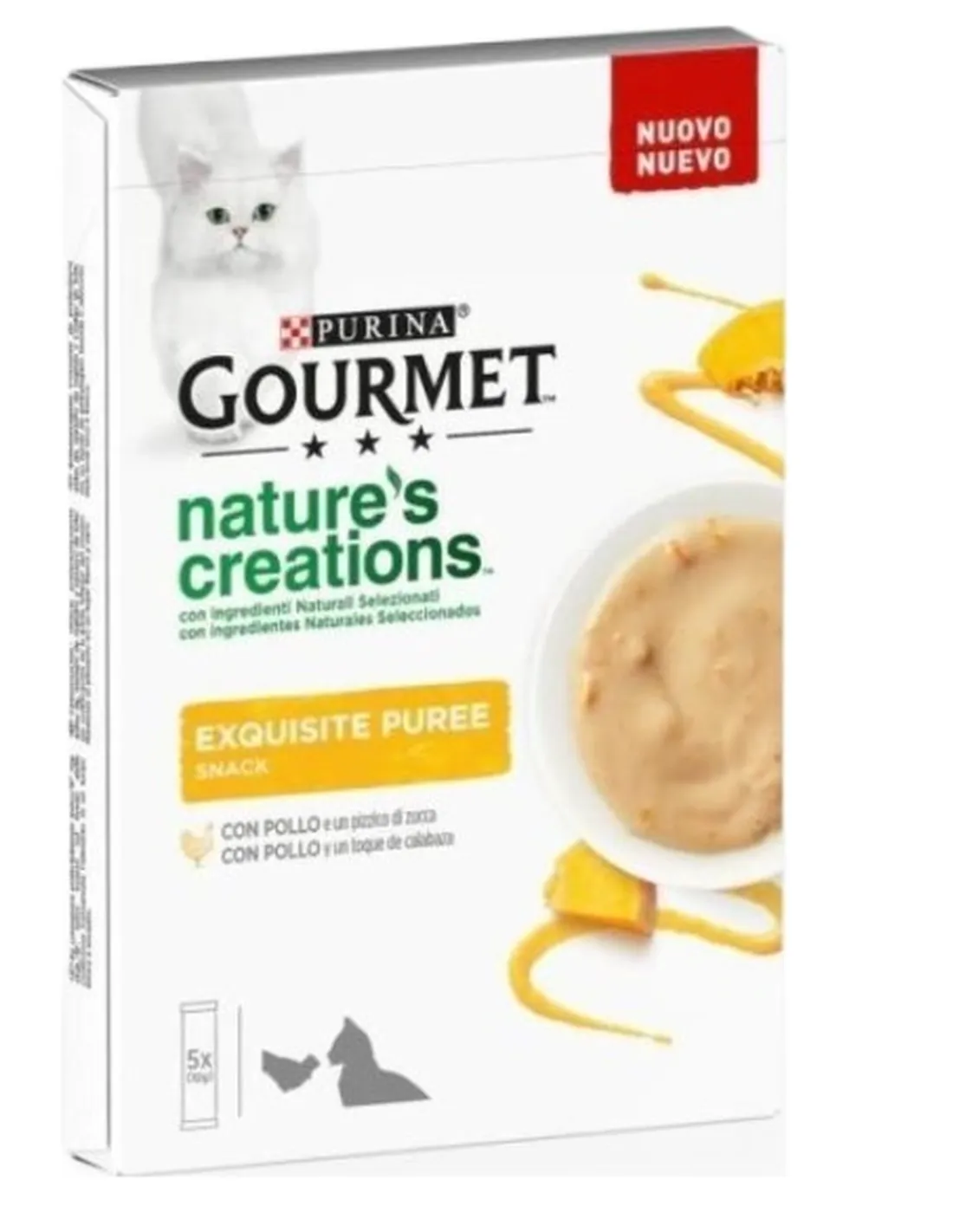 Gourmet NaturÈs creations Exquisite Puree Pollo e Zucca 5 x 10 gr   Gourmet NaturÈs creations Exquisite Puree Pollo e Zucca 5 x 10 gr