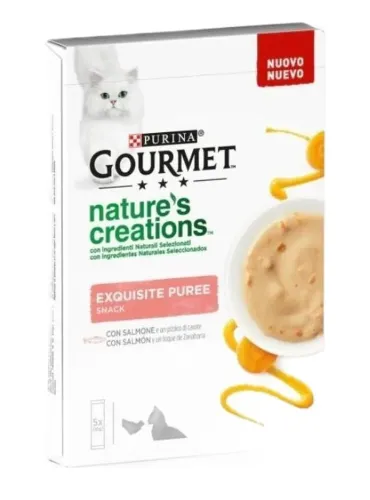 Gourmet NaturÈs creations Exquisite Puree Salmone e Carota 5 x 10 gr  