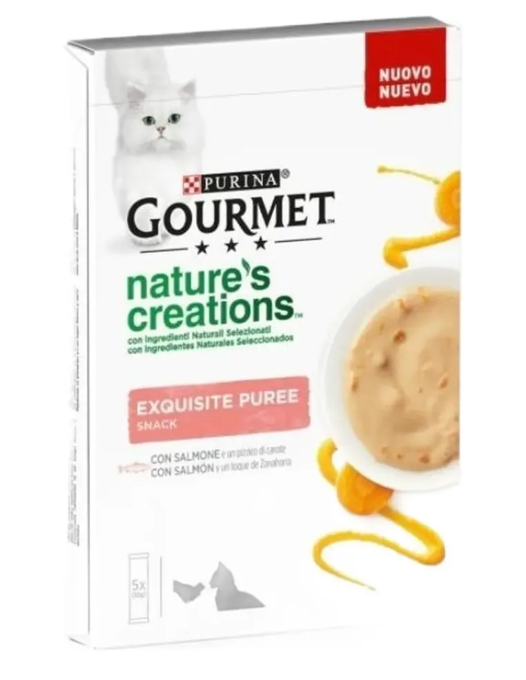 Gourmet NaturÈs creations Exquisite Puree Salmone e Carota 5 x 10 gr  