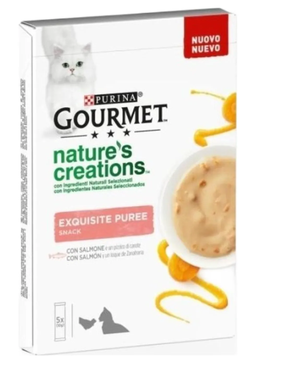 Gourmet NaturÈs creations Exquisite Puree Salmone e Carota 5 x 10 gr  