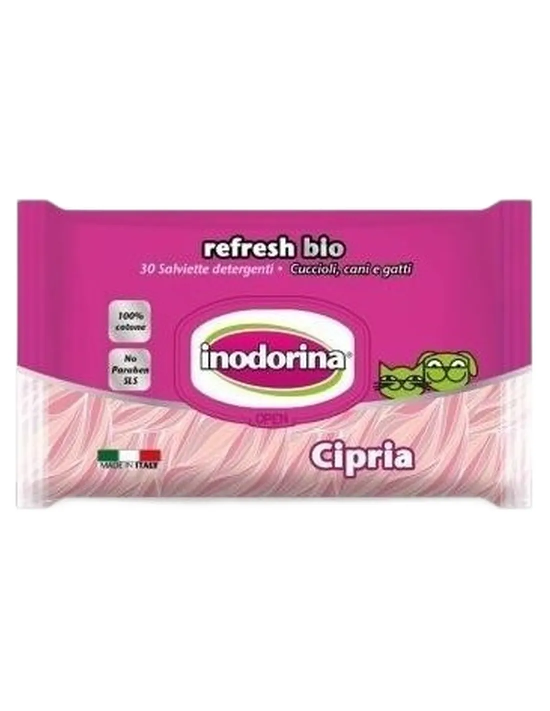 Inodorina refresh bio salviette al profumo di cipria  