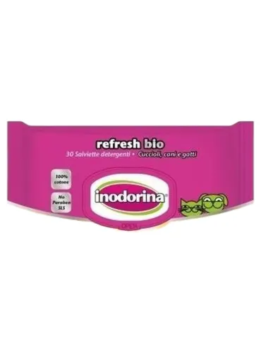 Inodorina refresh bio salviette al profumo di vaniglia e karite  
