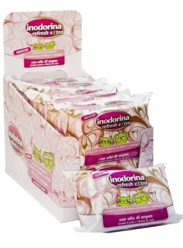 Inodorina refresh extra salviette al latte e vaniglia  