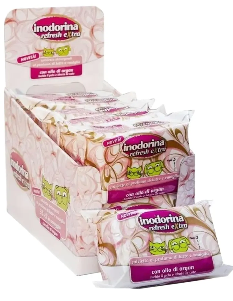 Inodorina refresh extra salviette al latte e vaniglia  