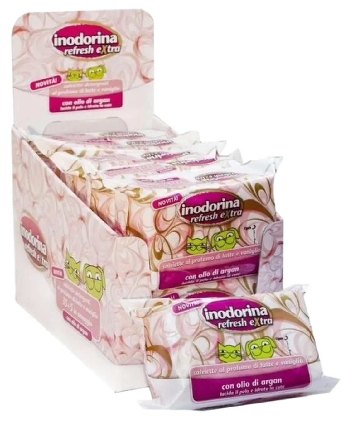 Inodorina refresh extra salviette al latte e vaniglia  