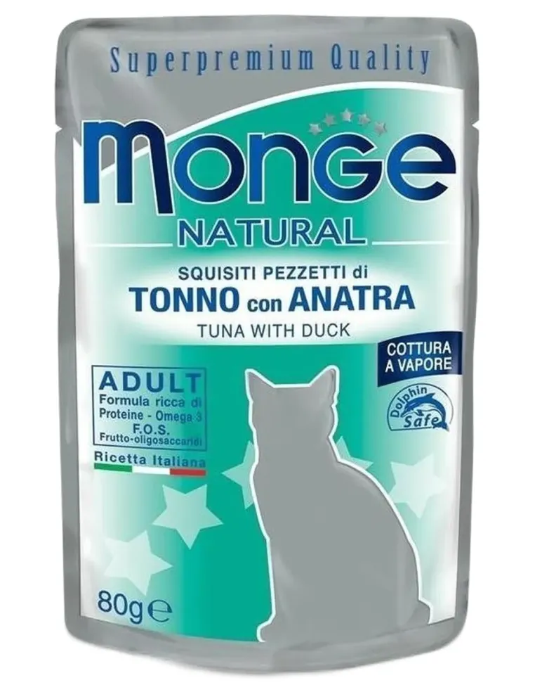 Monge gatto adult tonno con anatra bustina 80 gr  