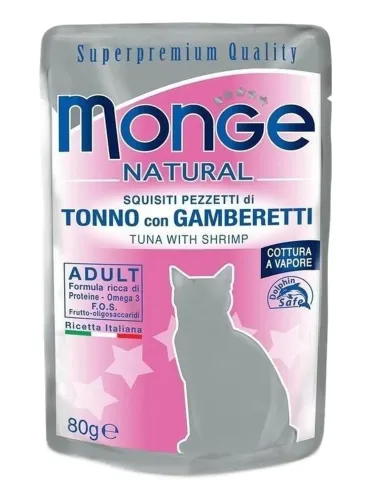 Monge gatto adult tonno con gamberetti bustina 80 gr  