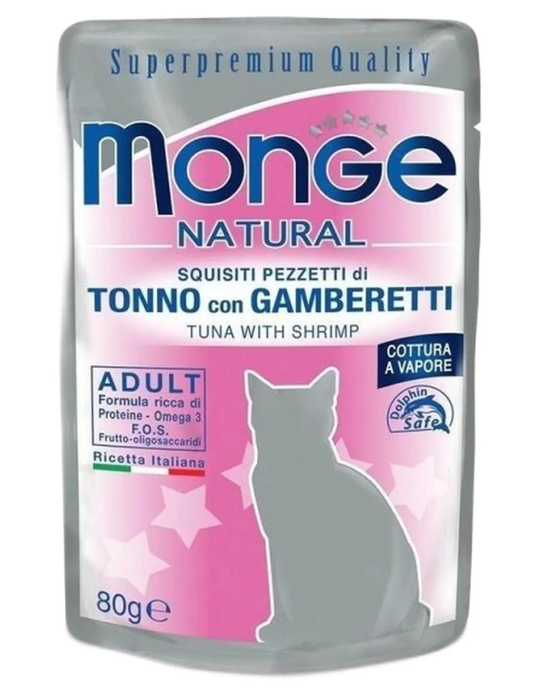 Monge gatto adult tonno con gamberetti bustina 80 gr  