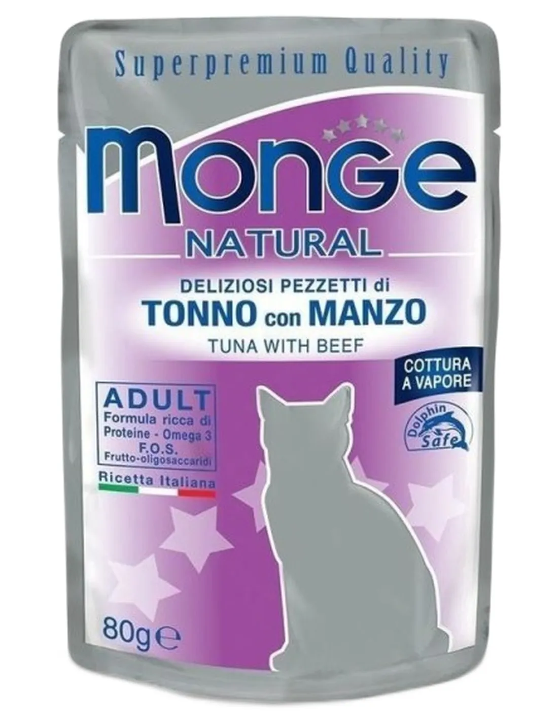 Monge gatto adult tonno con manzo bustina 80 gr  