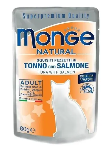 Monge gatto adult tonno con salmone bustina 80 gr  
