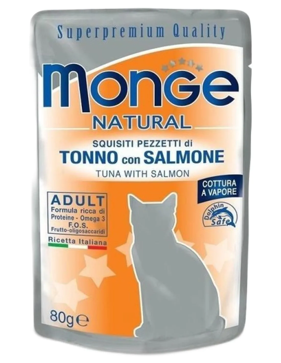 Monge gatto adult tonno con salmone bustina 80 gr  