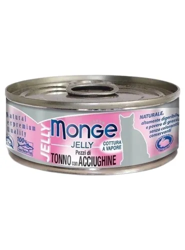 Monge gatto jelly pezzi di tonno con acciughine 80 gr  