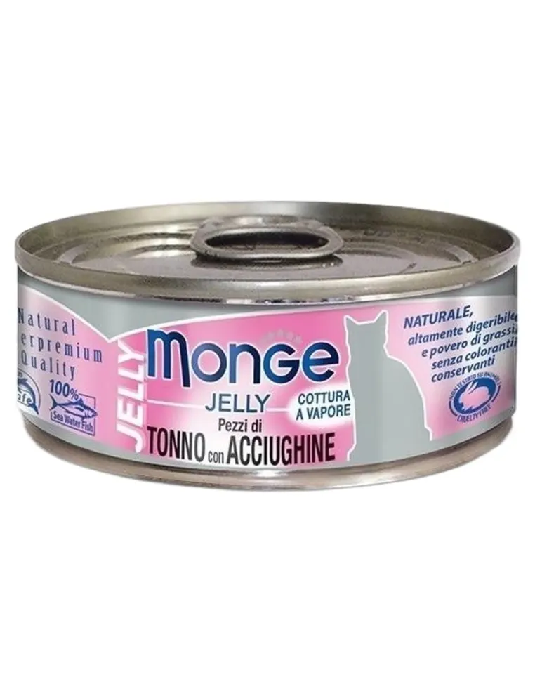 Monge gatto jelly pezzi di tonno con acciughine 80 gr  
