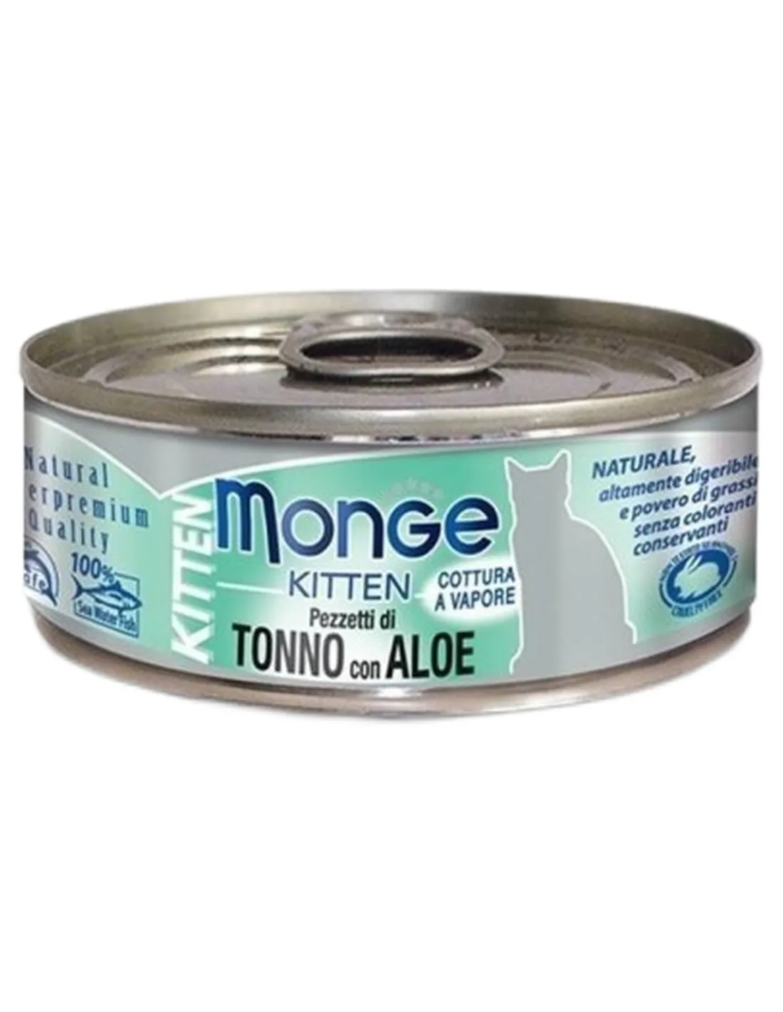Monge gatto kitten pezzetti di tonno bonito con aloe in gelatina 80 gr  