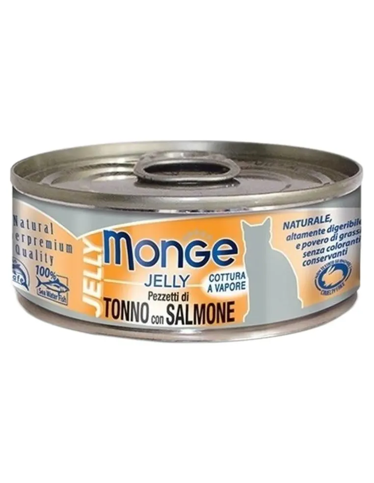 Monge gatto jelly pezzetti di tonno bonito con salmone 80 gr  