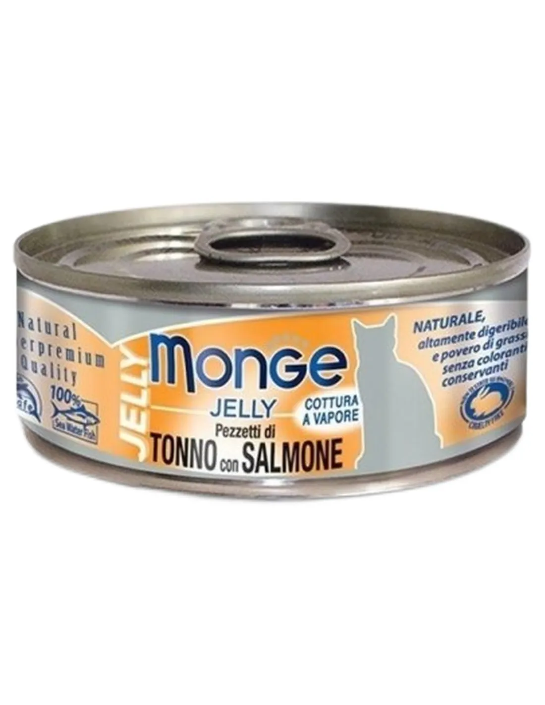 Monge gatto jelly pezzetti di tonno bonito con salmone 80 gr   Monge gatto jelly pezzetti di tonno bonito con salmone 80 gr
