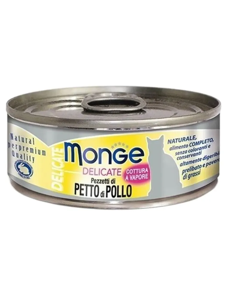 Monge gatto delicate pezzetti di petto di pollo 80 gr  