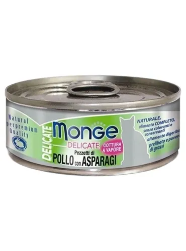 Monge gatto delicate pezzetti di pollo con asparagi 80 gr  