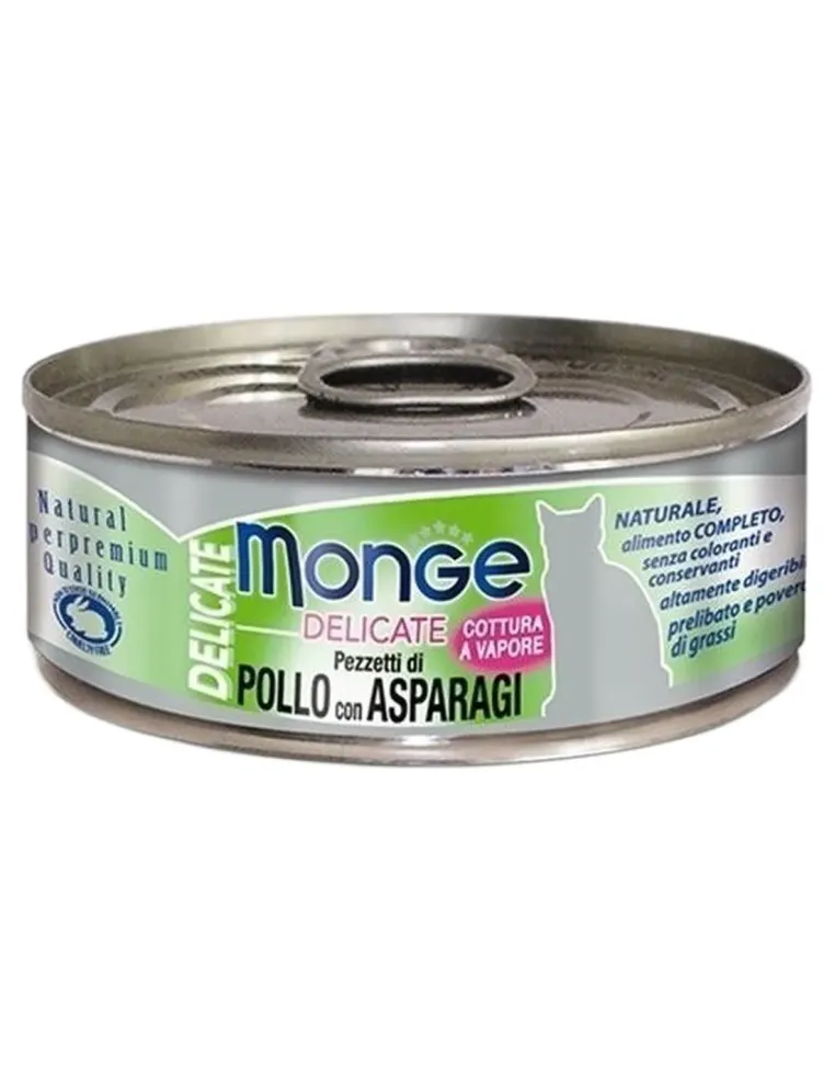 Monge gatto delicate pezzetti di pollo con asparagi 80 gr  