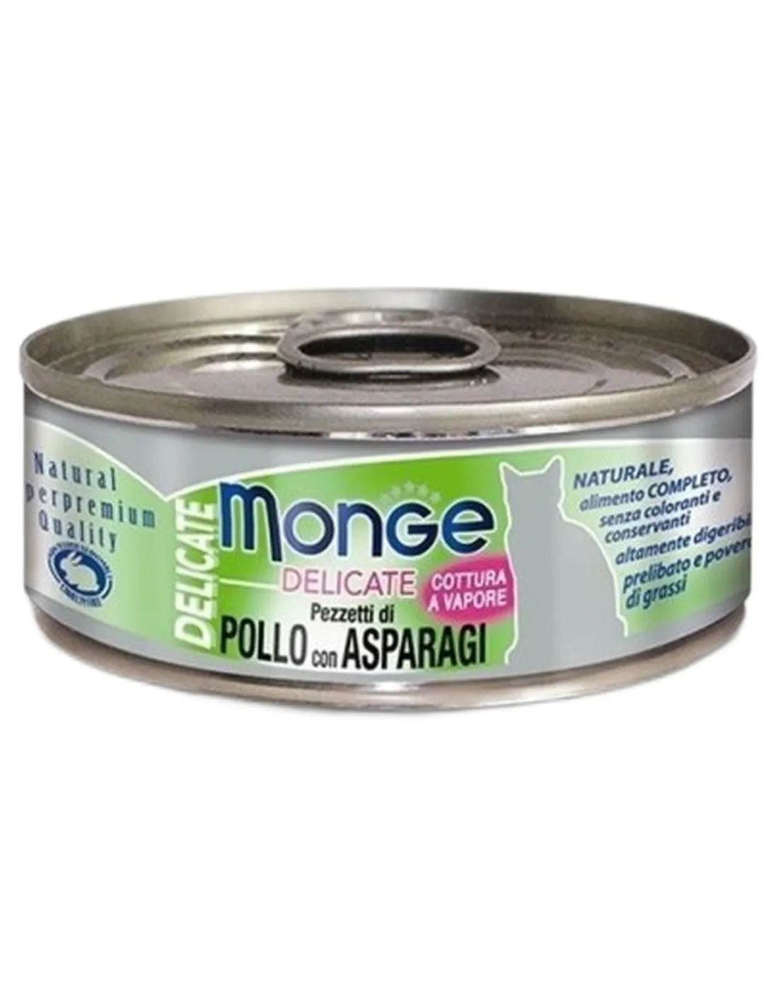 Monge gatto delicate pezzetti di pollo con asparagi 80 gr   Monge gatto delicate pezzetti di pollo con asparagi 80 gr