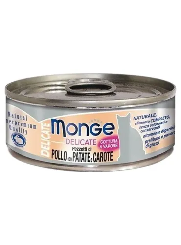 Monge gatto delicate pezzetti di pollo con patate e carote 80 gr  
