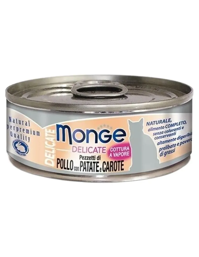 Monge gatto delicate pezzetti di pollo con patate e carote 80 gr  