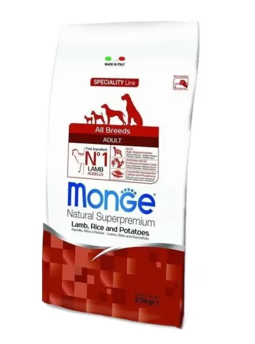 Monge cane adult all breeds agnello riso e patate 2,5 kg  
