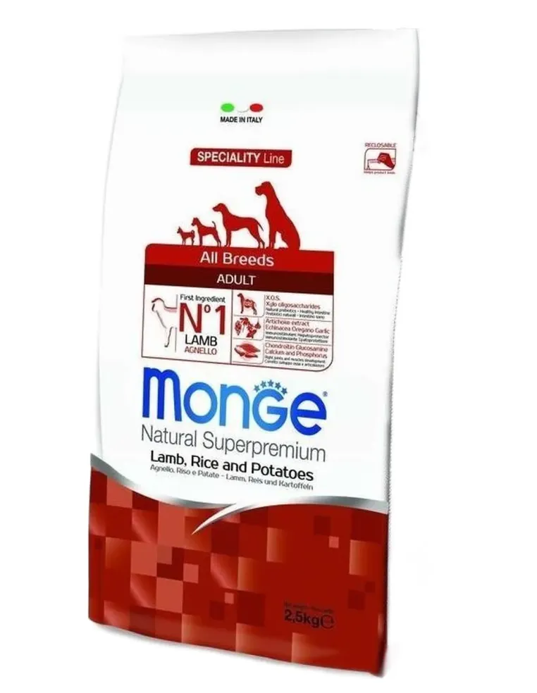 Monge cane adult all breeds agnello riso e patate 2,5 kg  