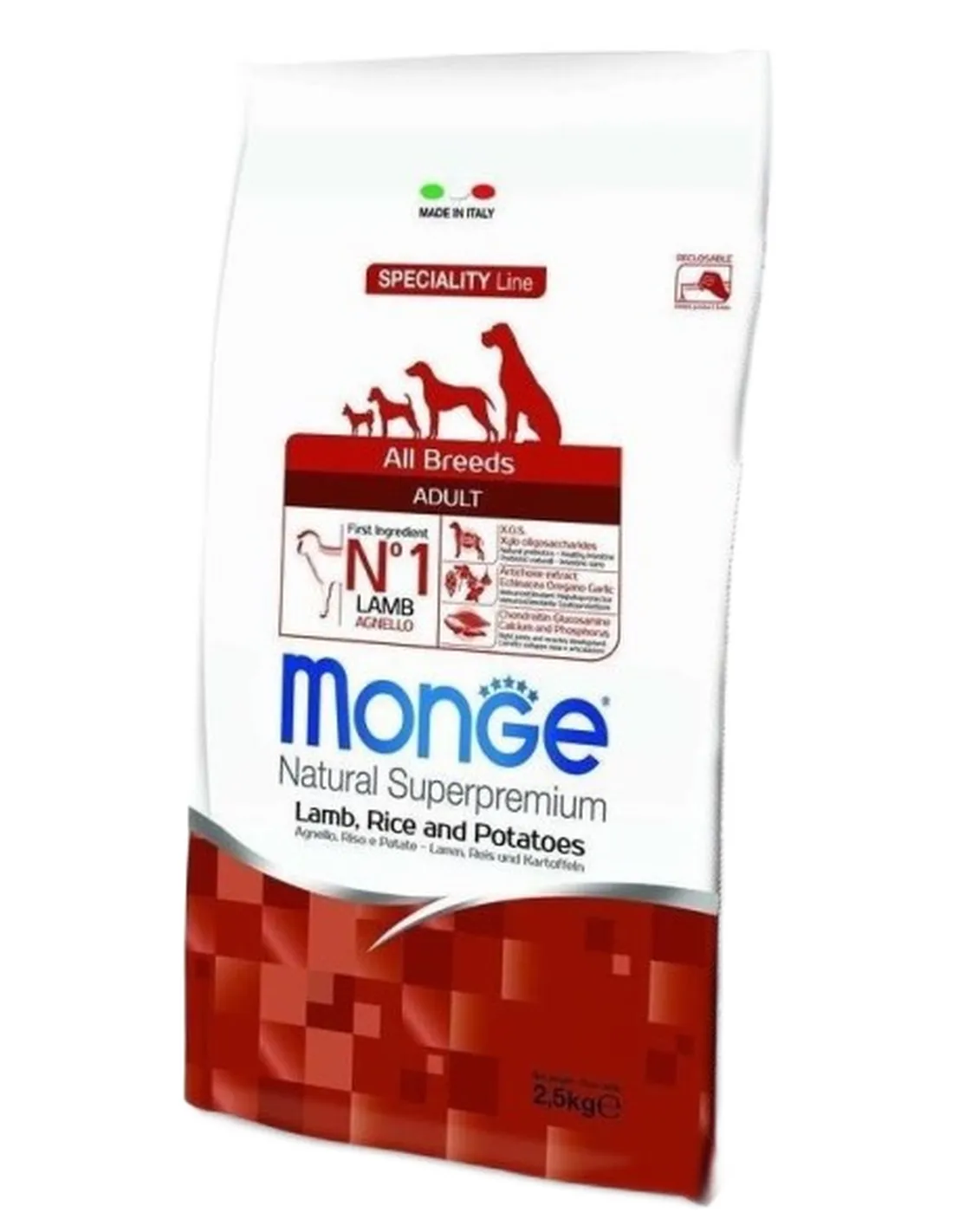 Monge cane adult all breeds agnello riso e patate 2,5 kg  